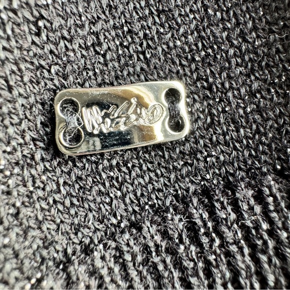 MOSSIMO SUPPLY CO. Cardigan Cropped Knit Sweater S Black Sparkly Button Front - Picture 10 of 15